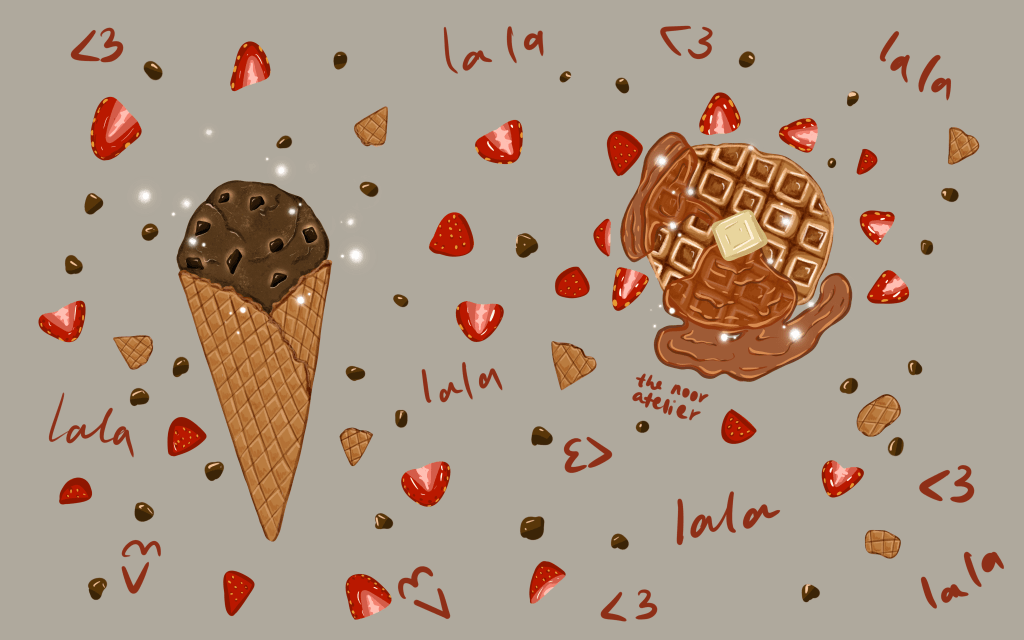 A lil sweet treat – waffles, icecream,&nbsp;etc.